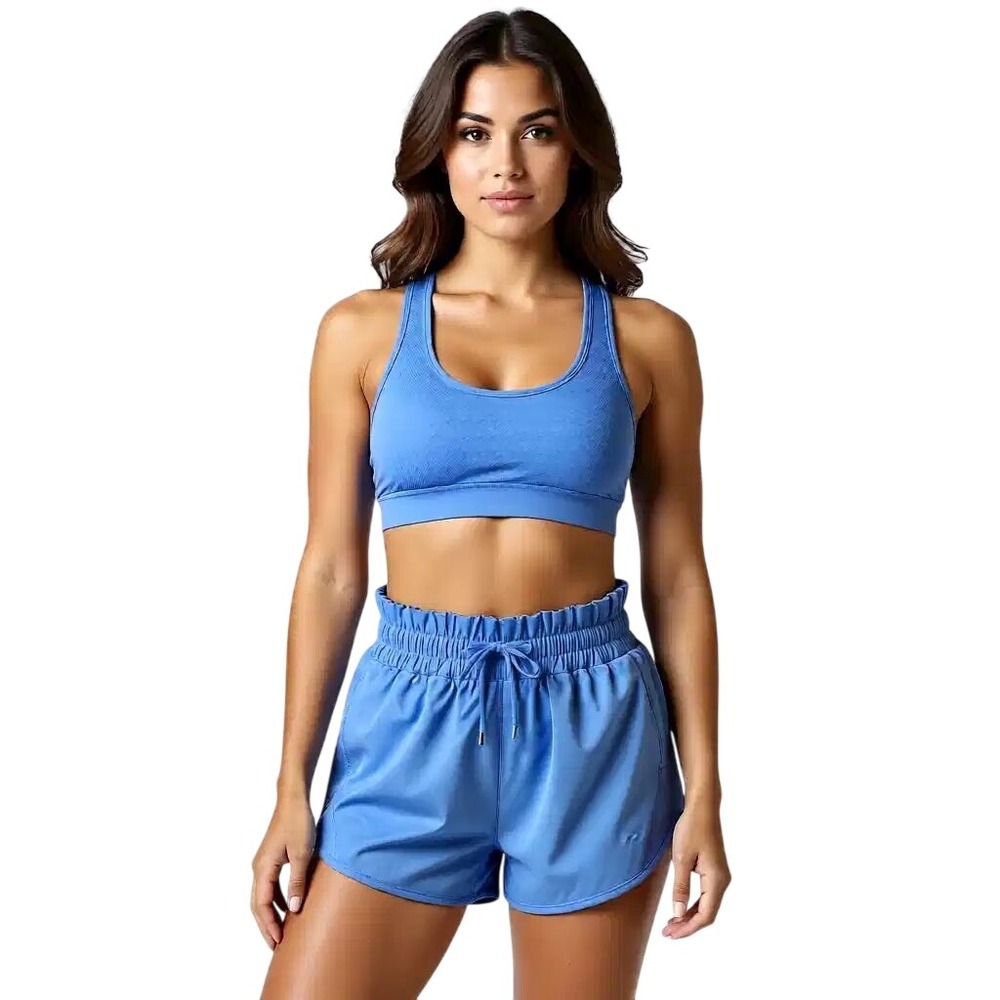 Members Mark WomenActive Shorts Blue Smocked‎ Waist 4 Inch Inseam Size Small NWT